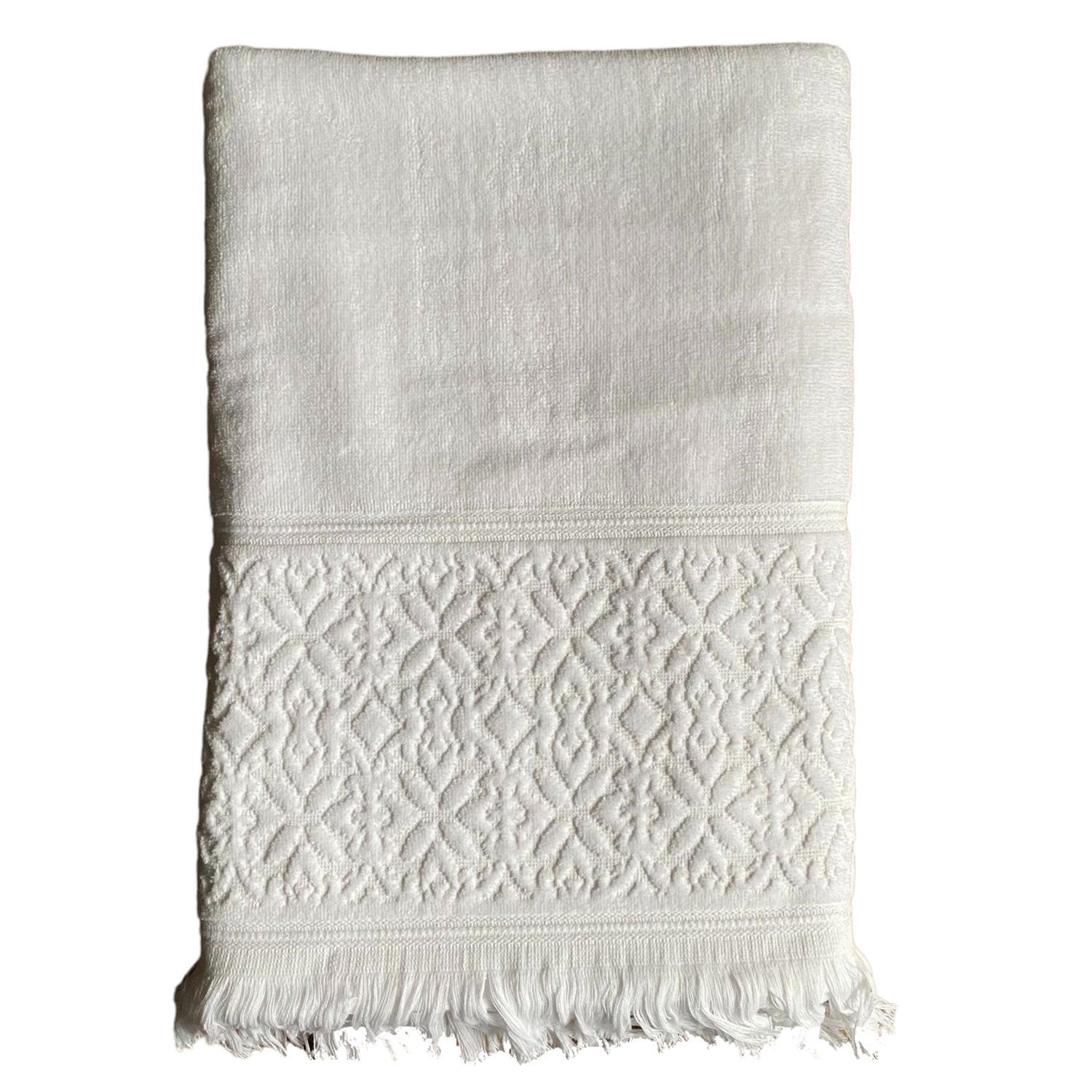 BADETUCH Velours uni Romance Weiß 90x170 460g/m² - Weiß, Textil (90/170cm) - LE COMPTOIR DE LA PLAGE
