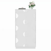 SCHUHSCHRANK 63/24/120 cm weiß aus MDF mit 3 Klappen und Spiegel - Weiß, Holzwerkstoff (63/120/24cm) - OKWISH