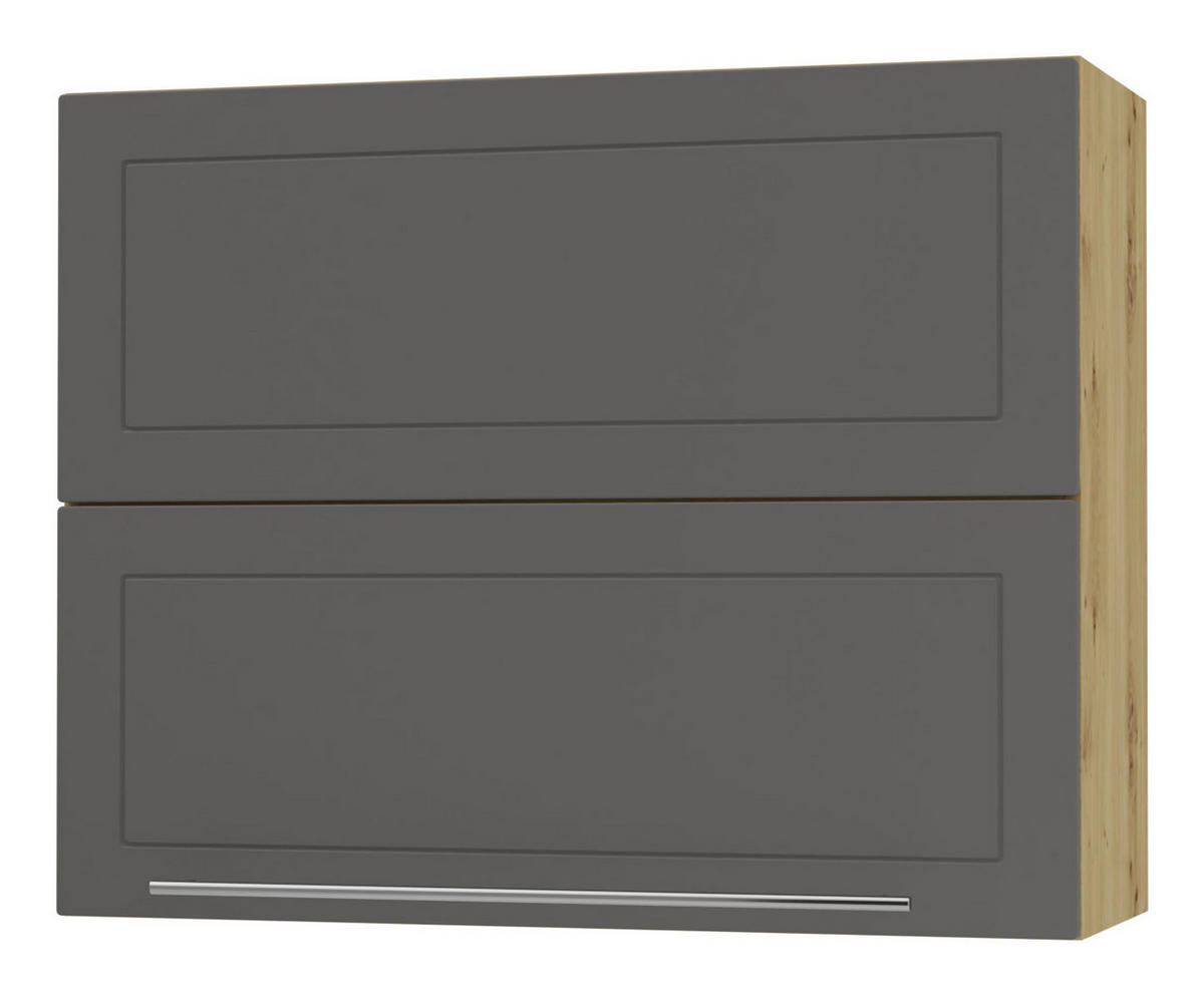 KÜCHENHÄNGESCHRANK Kvantum W8B/90 Graphit Matt / Eiche Artisan Matt 90 / 32,5 / 72cm - Graphitfarben/Eiche Artisan, Holz/Holzwerkstoff (90/72/36cm) - Feldmann-Wohnen