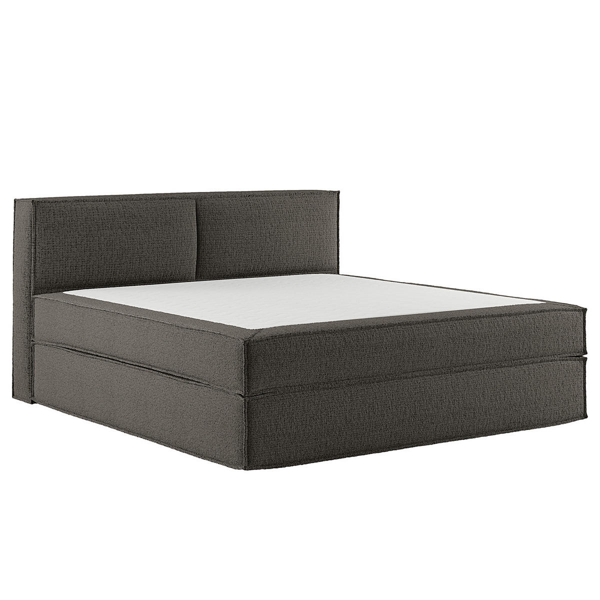 BOXSPRINGBETT mit Kopfteil - Premium - Anthrazit, Textil (180/200cm) - home24
