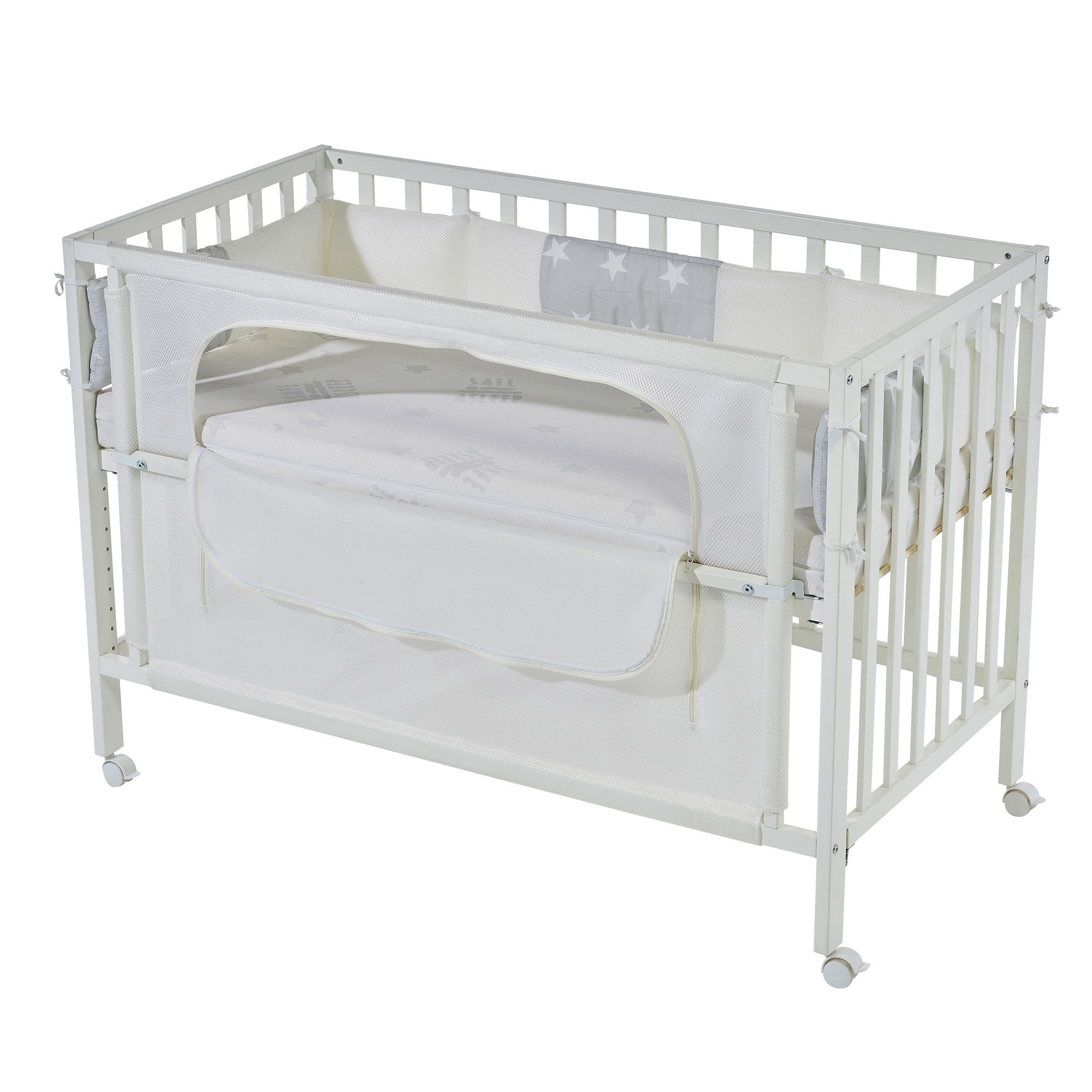 BABYBETT Sterne grau 5er-Set 60 x 120 cm - Weiß, Holzwerkstoff (60/120cm) - Roba