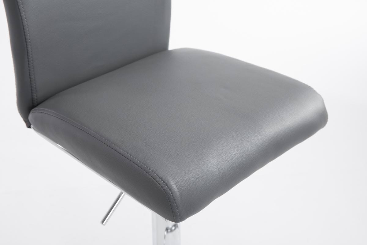 BARHOCKER 2er Set Birid Kunstleder Grau - Grau, Leder/Metall (38.5/94.5/47cm) - DELUKE