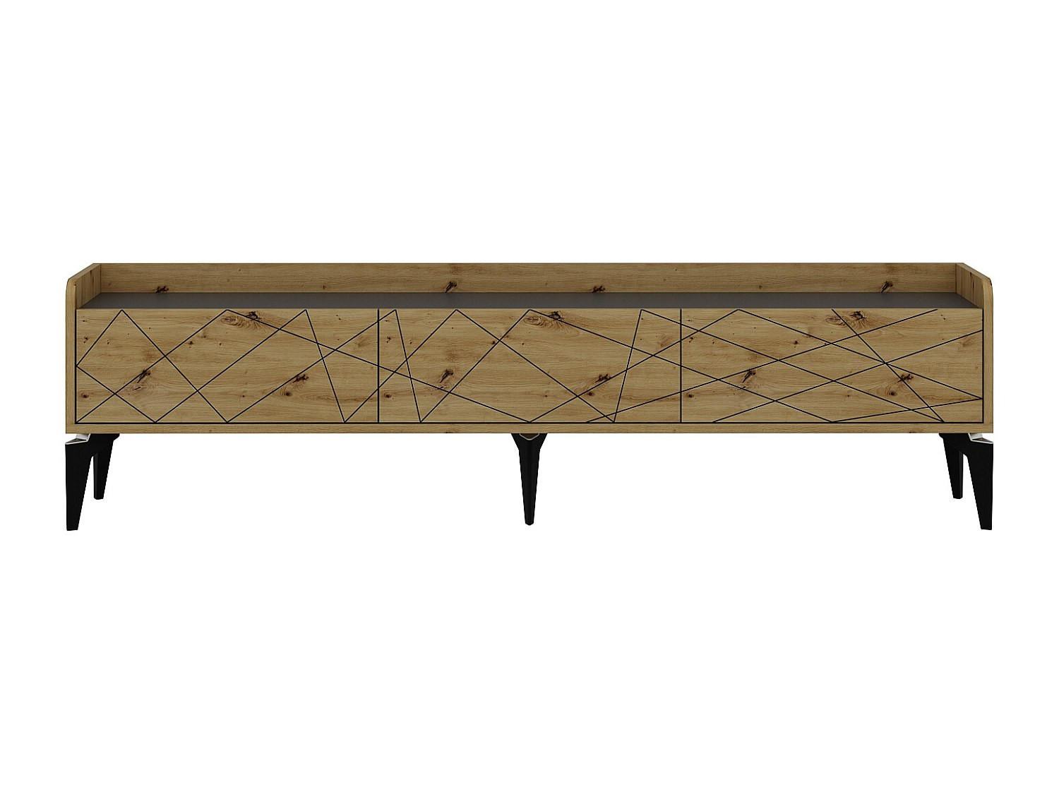 TV-BOARD - 180 cmcm x 35 cmcm - Holz, Platte - Anthrazitgrau, Naturfarben Hell - MONALIA - Anthrazit/Naturfarben, Holz (180/49/35cm) - Vente-Unique