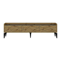 TV-BOARD - 180 cm x 35 cm - Holz, Platte - Anthrazitgrau, Naturfarben Hell - MONALIA - Anthrazit/Naturfarben, Holz (180/49/35cm) - Vente-Unique