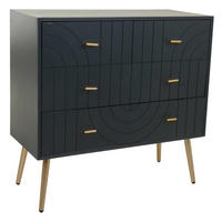 KOMMODE aus Holz und Metall, Schwarz 80x37x78 - Grau, Holzwerkstoff (80/37/78cm) - Wanderlust