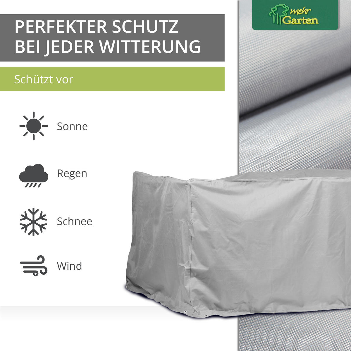 SCHUTZHÜLLE für Sitzgruppe rechteckig SHP-60047 - Grau, Kunststoff (200/94/160cm) - mehr Garten