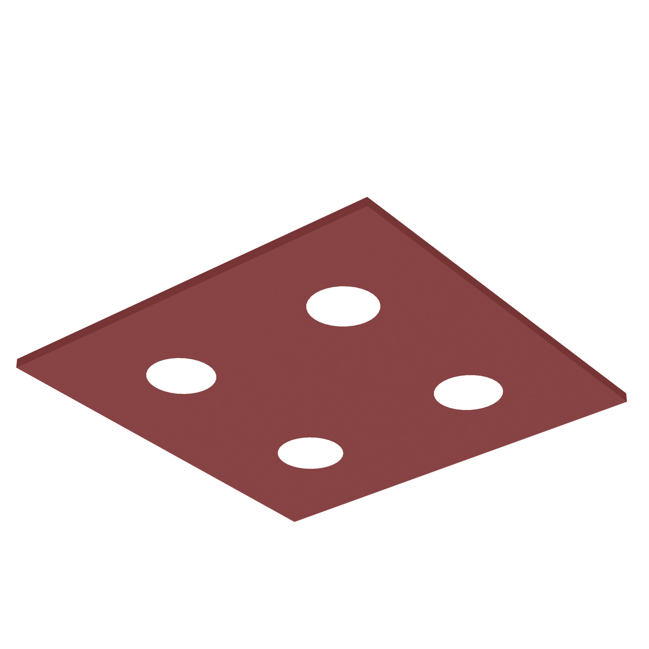 DECKENLEUCHTE - Rot, Metall (40/40/4cm) - Lumicom