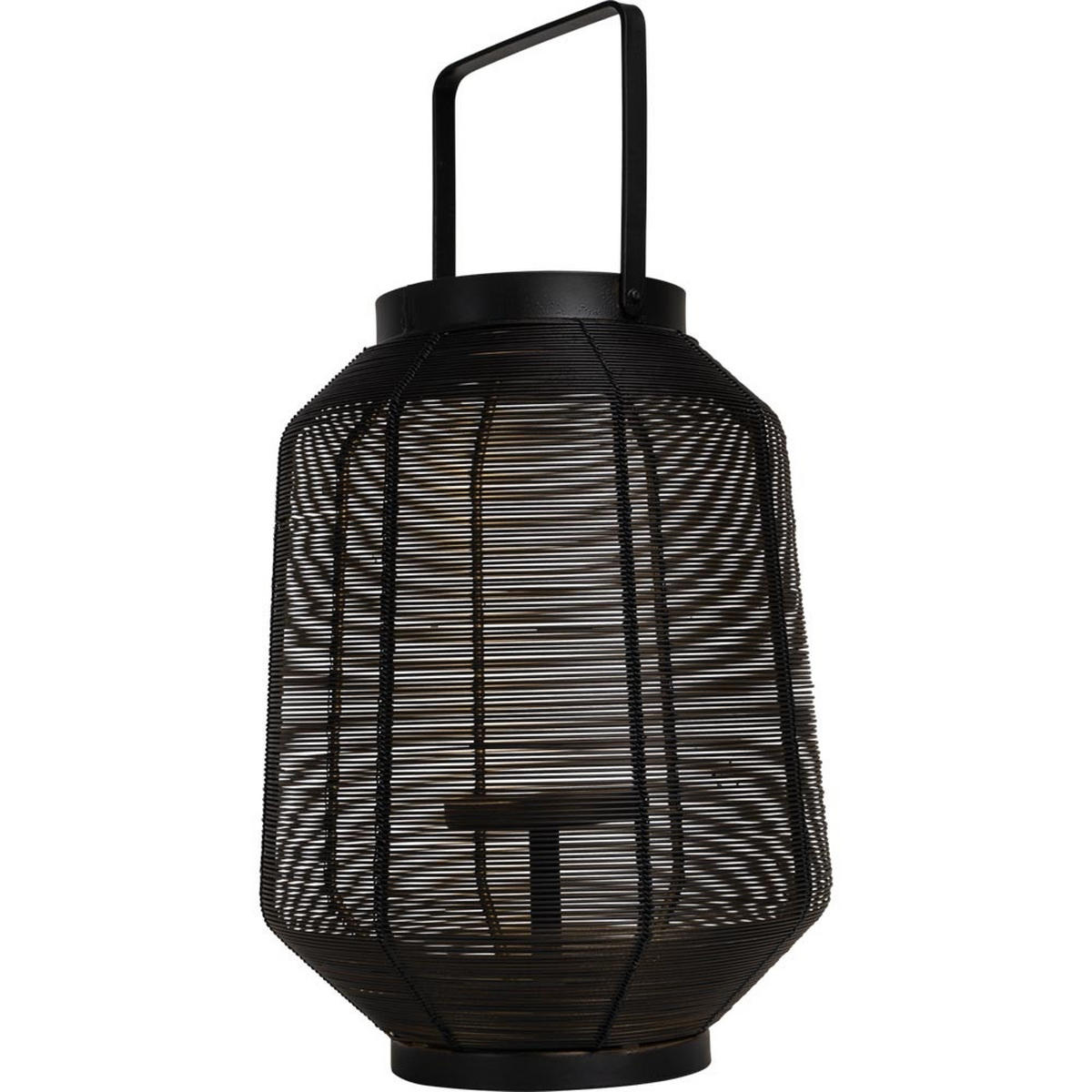 LATERNE Fenna - Schwarz - 25/25/32 cm - Schwarz, Metall (25/32/25cm) - Lesli Living