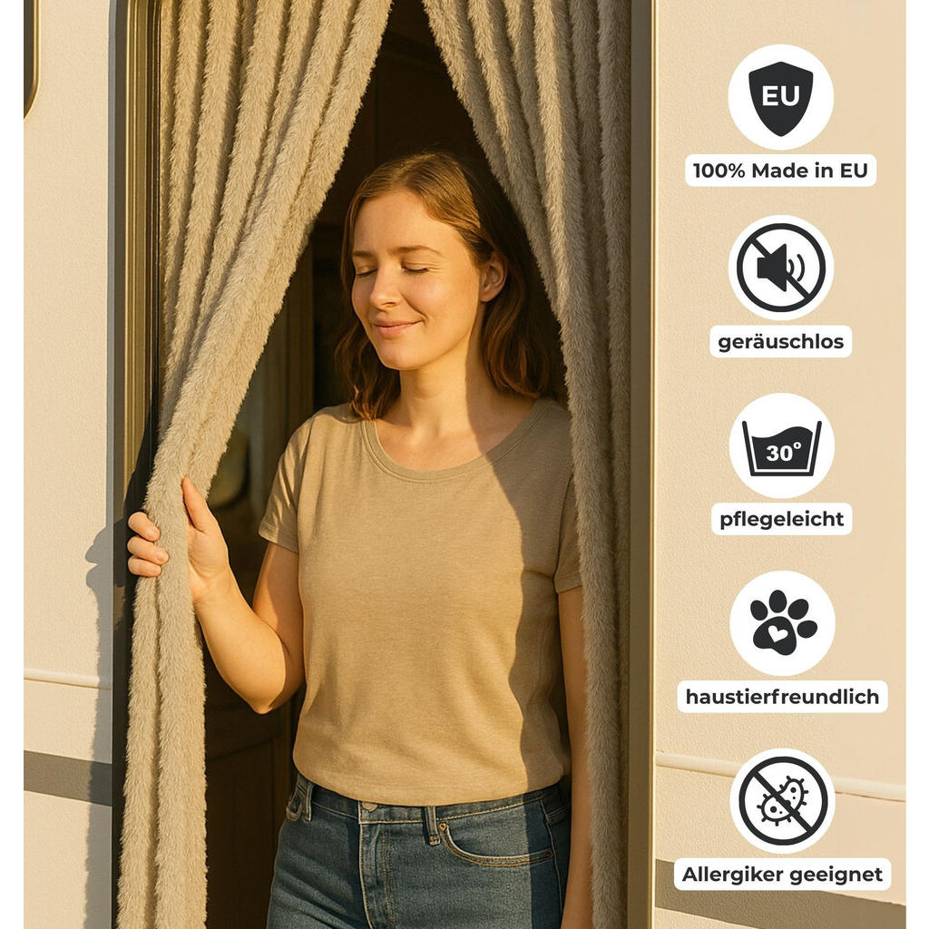 Thumbnail - Arsvita Flauschvorhang, Dunkelgelb, Kunststoff, 56x2x185 cm, Wohntextilien, Gardinen & Vorhänge, Fertiggardinen, Fadenvo...