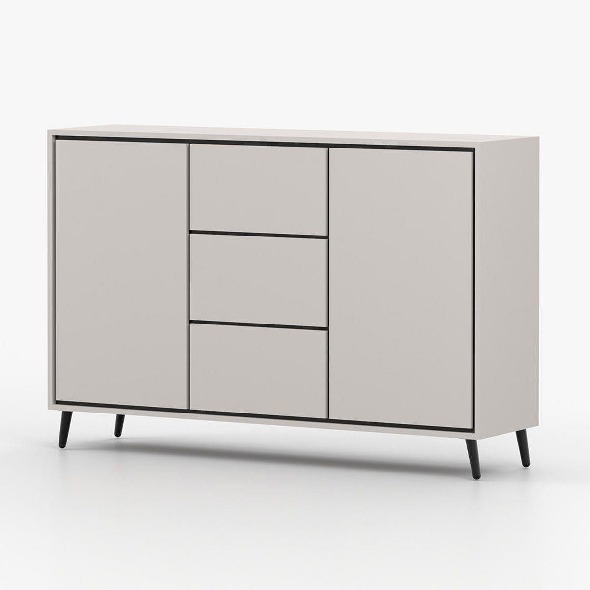 KOMMODE FRESCO 2D3S 90 cm Weiß/Weiß, drei Schubladen, grifflos - Kaschmir, Holzwerkstoff (150/100/40cm) - imoebel24