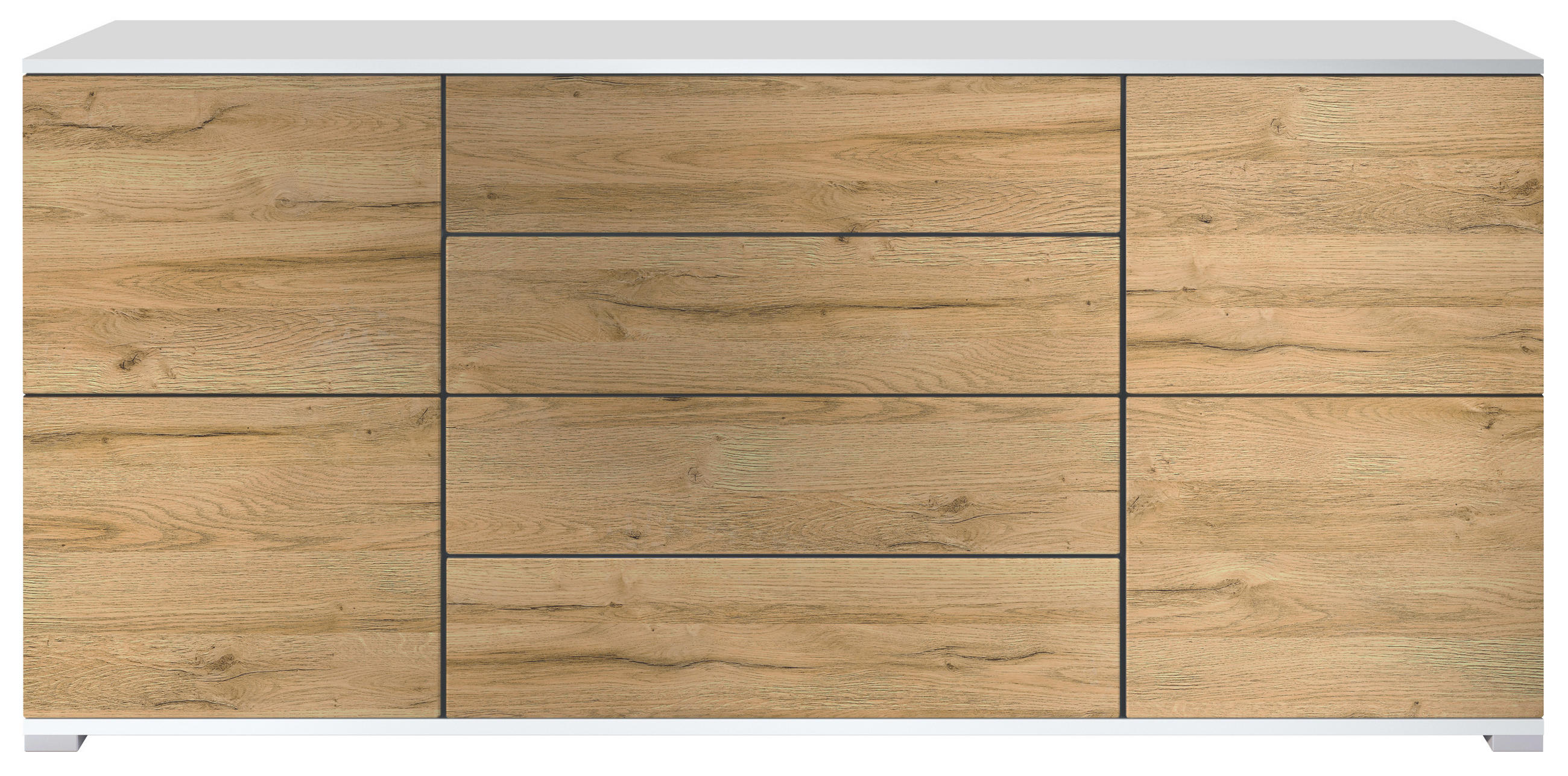 SIDEBOARD Rova Eiche Natur - Eichefarben, Holzwerkstoff (166.5/75.5/35cm) - Vladon
