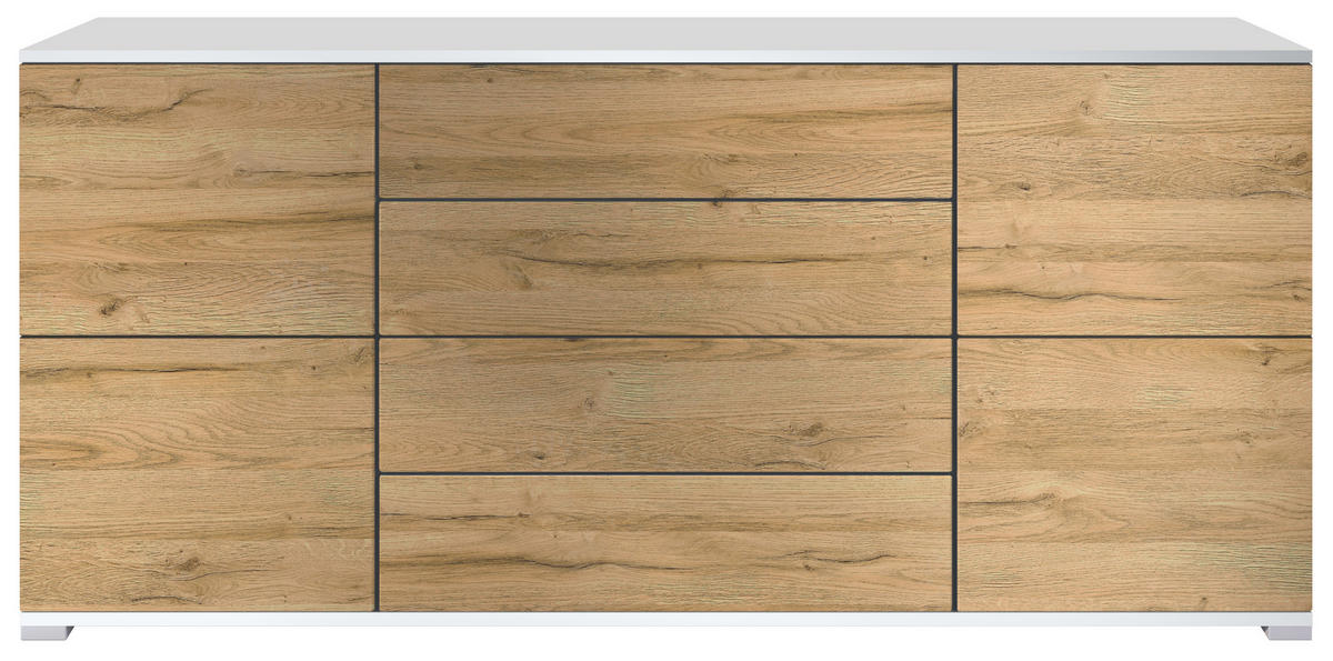 SIDEBOARD Rova Eiche Natur - Eichefarben, Holzwerkstoff (166.5/75.5/35cm) - Vladon