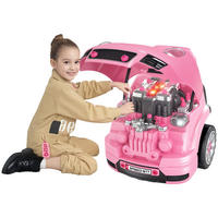 SPIELZEUG-LKW DE-18727 2-in-1 Mechaniker-Set mit Licht & Sound Rosa - Pink, Kunststoff (99.06/119.38/101.6cm) - ComfortXL