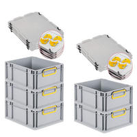 EUROBOX 5x Nextgen Color Mit Auflagedeckel 17x30x40cm Griffe Gelb Geschlossen - Gelb, Kunststoff (30/17/40cm) - PROREGAL