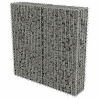 GABIONENWAND Mit Abdeckung Verzinkter Stahl 100/20/100 Cm - Silberfarben, Metall (20/100cm) - vidaXL