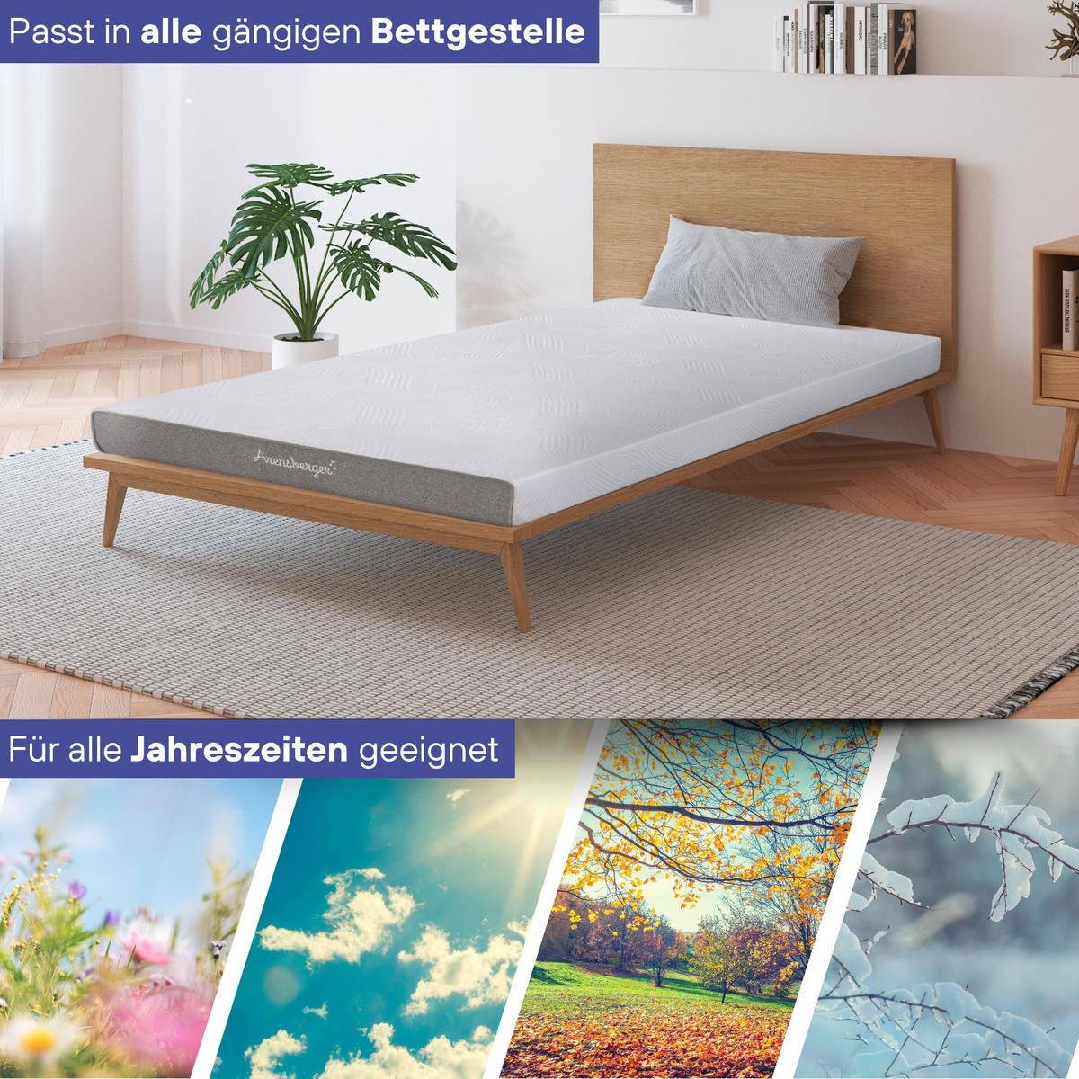 GELSCHAUM Matratze LINA – 11 cm 100x200cm - Grau, Textil (100/200cm) - Arensberger