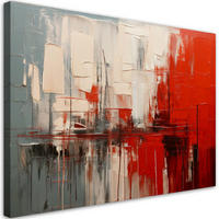 LEINWANDBILD Abstraktion 120x80cm - Rot, Textil (120/80cm) - Feeby