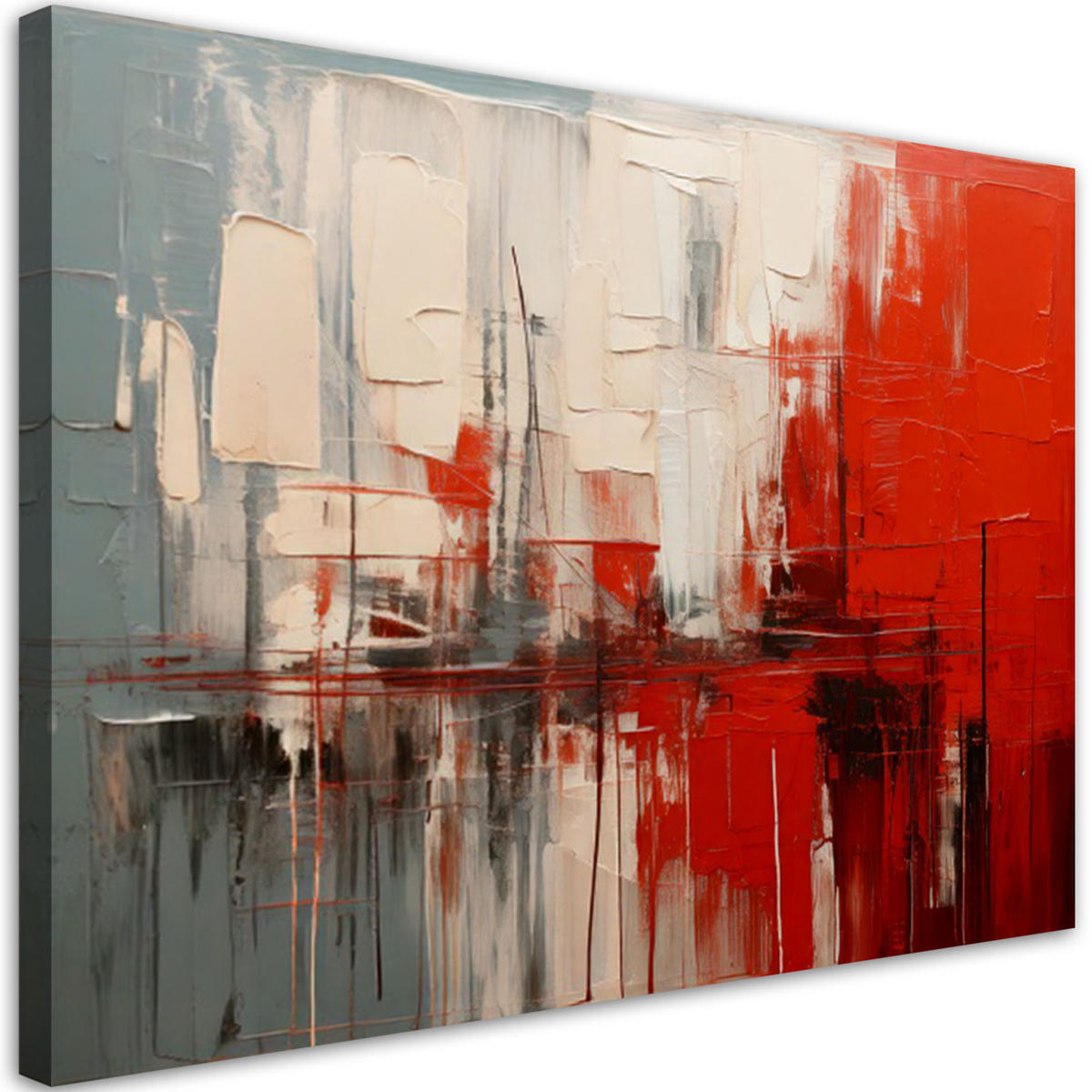 LEINWANDBILD Abstraktion 120x80cm - Rot, Textil (120/80cm) - Feeby