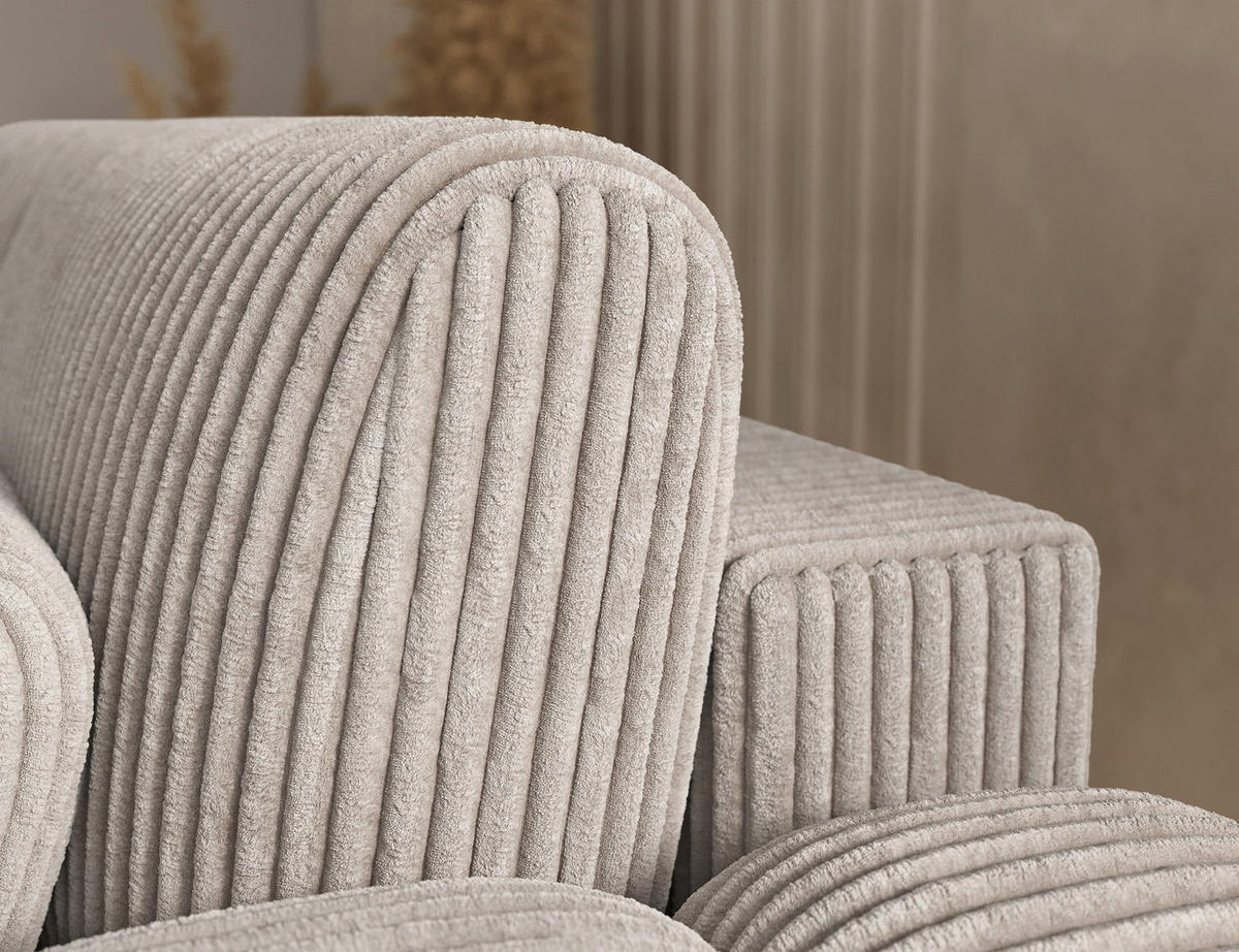 ECKSOFA COVELION L-Form – Schlaffunktion, Bettkasten, Wellenfederung, HR-Kaltschaum, inkl. Kissen, moderner Wohnkomfort - Champagner, Kunststoff (167/260cm) - Wohnideebilder