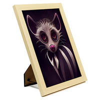 POSTER Set mit 4 Starren Poster im T Burton Goth Stil Tier A4 Rahmen aus hellem Holz - Beige, Papier (29.7/3cm) - Nacnic