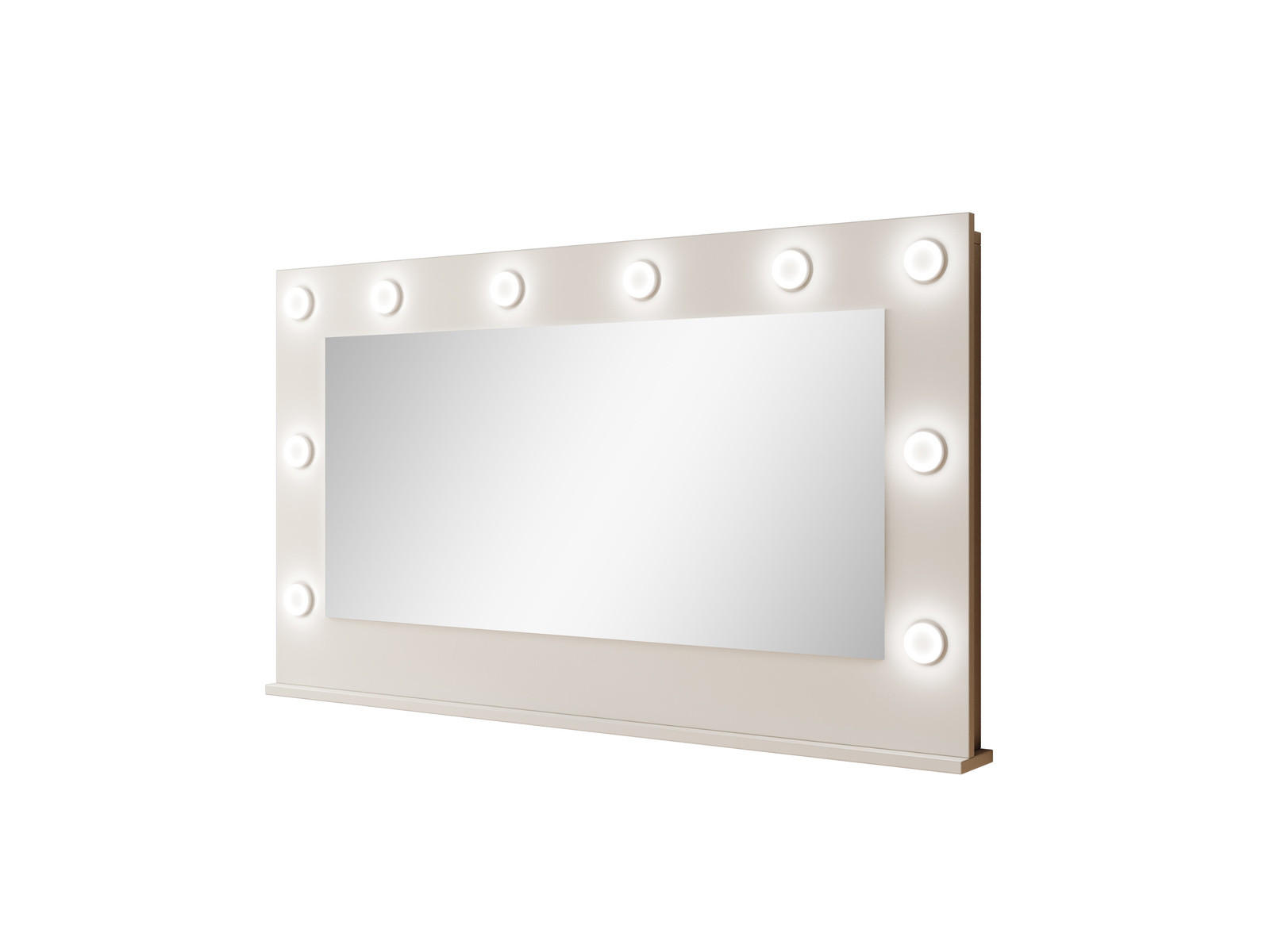 WANDSPIEGEL MIA 120x75 cm Kaschmir - inkl. 10 LED-Lampen im Hollywood-Stil - Kaschmir, Holz/Holzwerkstoff (120/75/11cm) - Ravio