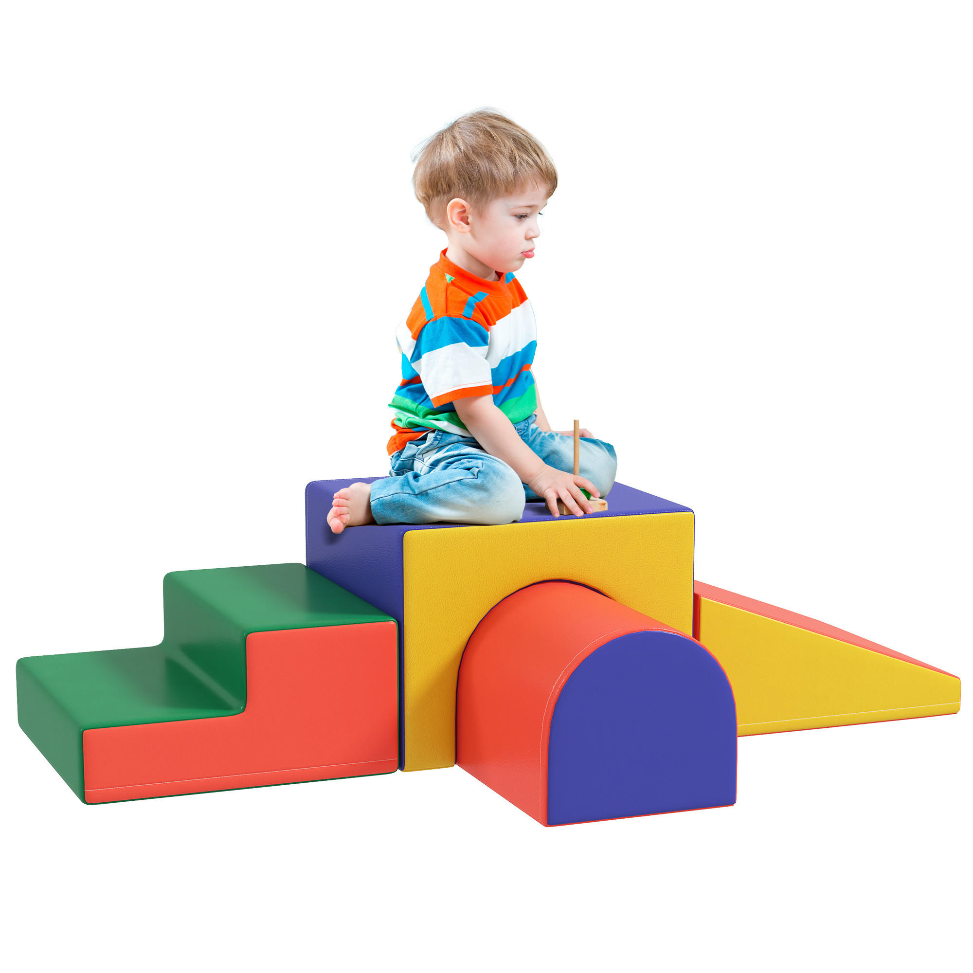 BAUSTEINSET - Rot/Grün, Kunststoff (50/39/150cm) - HOMCOM