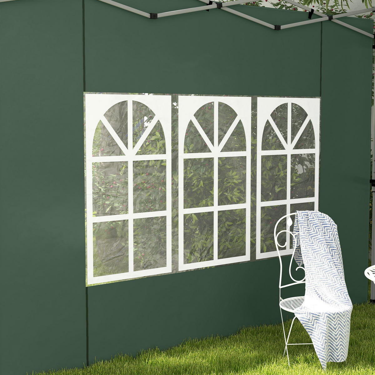 SEITENTEILE 2er-Set DE-05951 für Pavillon 295/195 cm Grün - Grün, Textil (295/195/1cm) - ComfortXL