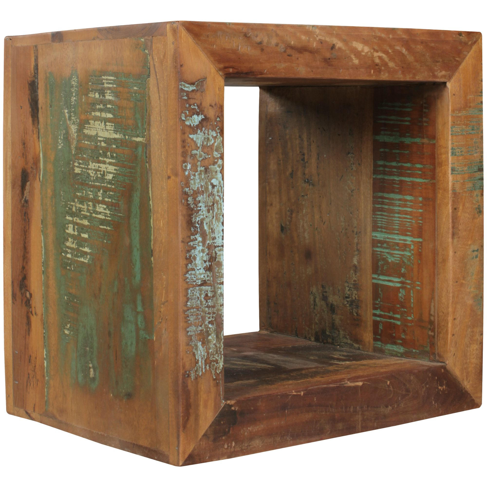 BEISTELLTISCH – Quadratisch Mango Massivholz 45x45x35 cm Shabby Chic - Braun, Holz (35/45/45cm) - KADIMA DESIGN