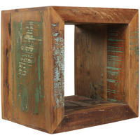 BEISTELLTISCH – Quadratisch Mango Massivholz 45x45x35 cm Shabby Chic - Braun, Holz (35/45/45cm) - KADIMA DESIGN