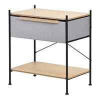 POLICE se zásuvkou z látky 62x67,5x42,5 cm šedá - přírodní/tmavě šedá, kompozitní dřevo/textil (62/67.5/42.5cm) - ML-DESIGN