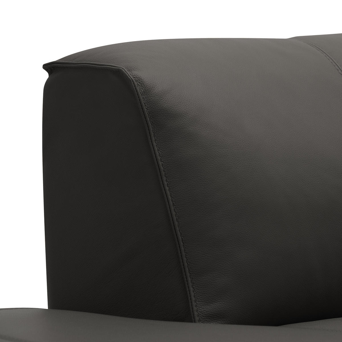 WOHNLANDSCHAFT mit Longchair - Schwarz/Grau, Leder/Kunststoff (325/71/235cm) - home24