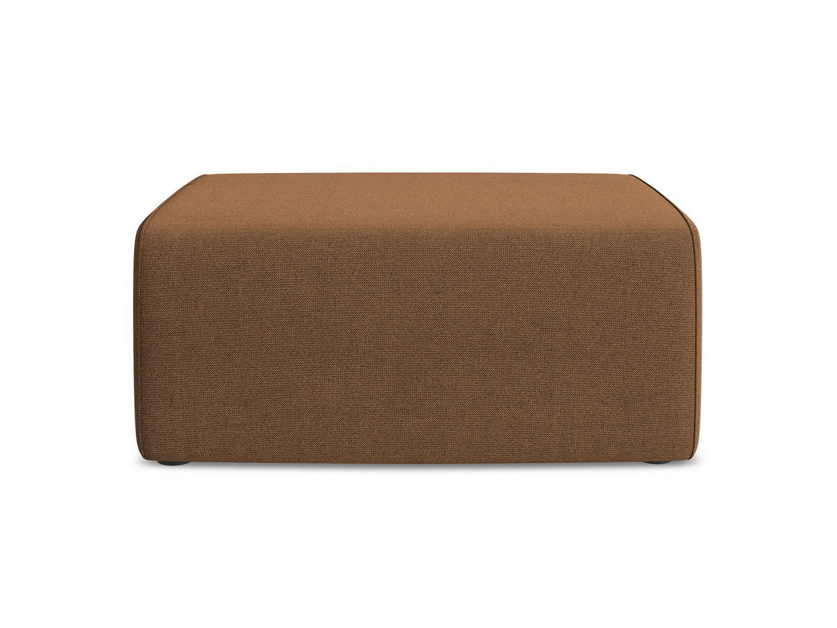 POUF Strukturstoff Stoff Orange - Beige/Terra cotta, Kunststoff/Textil (90/80/60cm) - Makamii