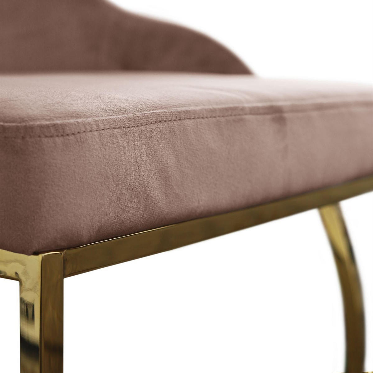 STUHL SOPHIE - Beige/Goldfarben, Textil (51/90/60cm) - Lookway