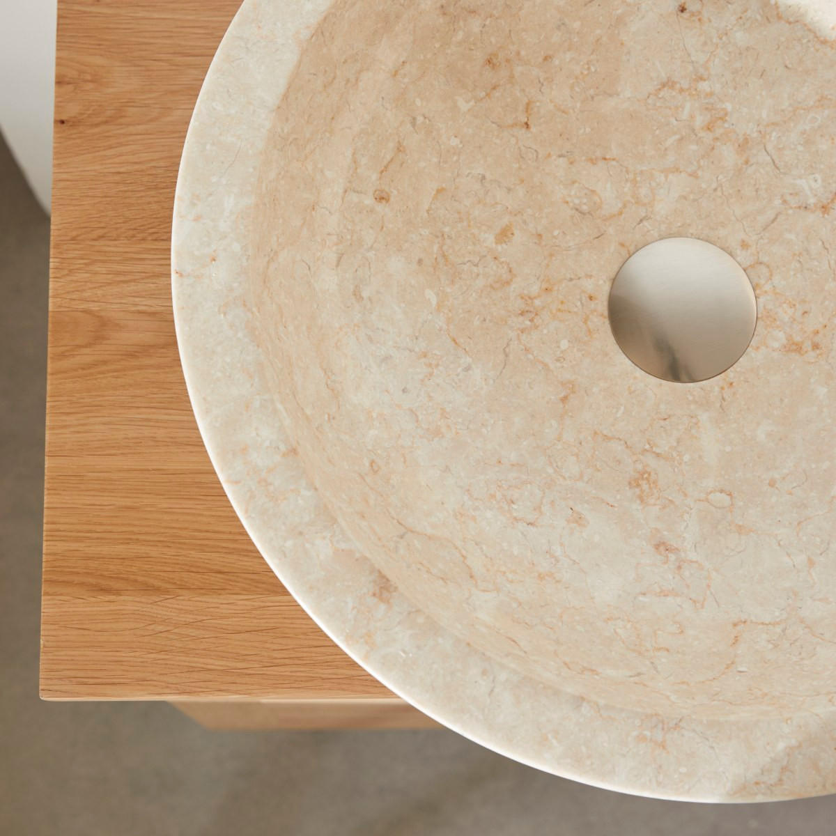 WASCHBECKEN Calypso Beige aus Marmor - Beige, Stein (43/12/43cm) - Tikamoon