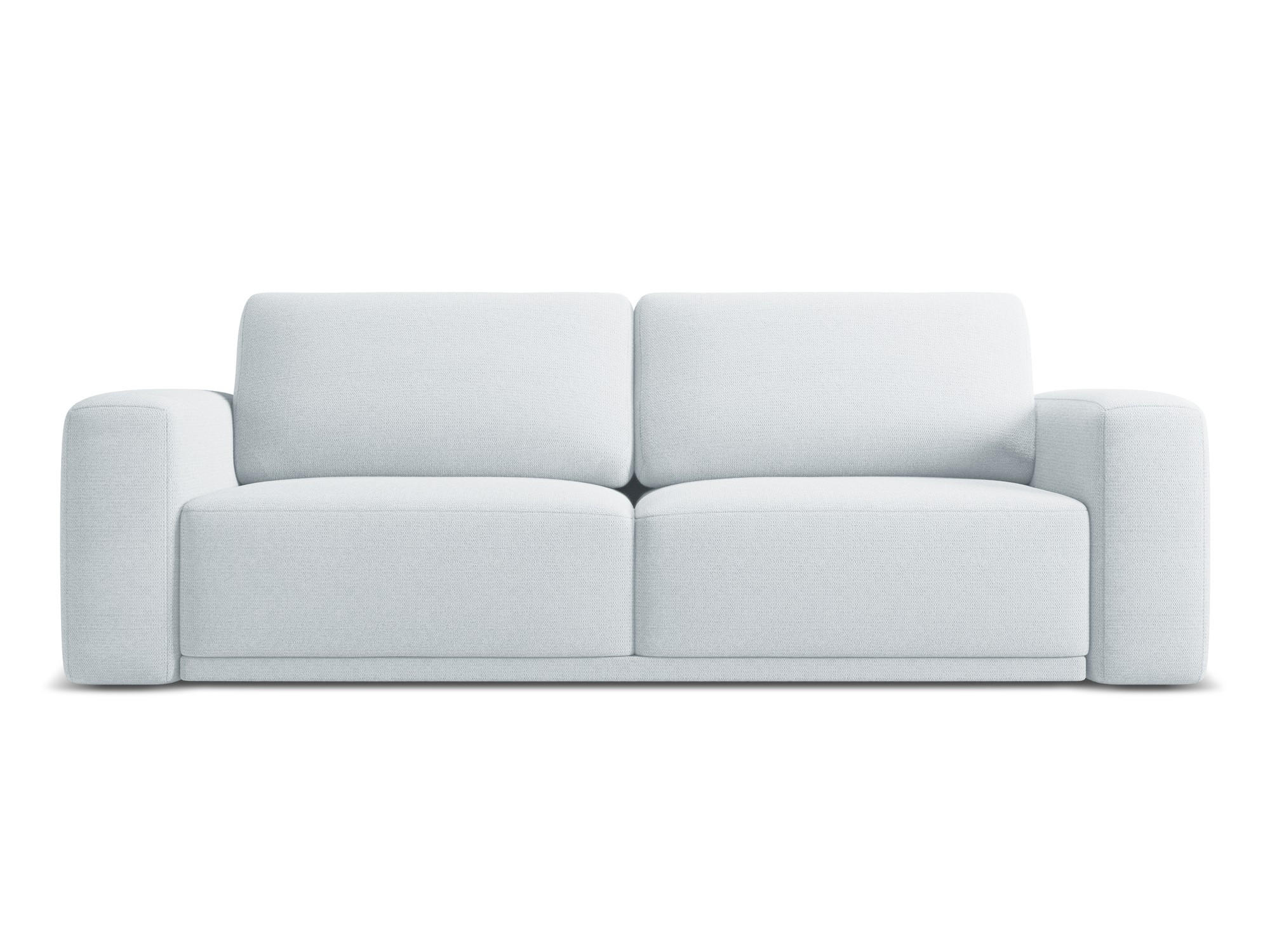 3-SITZER SOFA mit Schlaffunktion Chenille Stoff Blau - Blau/Schwarz, Kunststoff/Textil (242/91/100cm) - Makamii