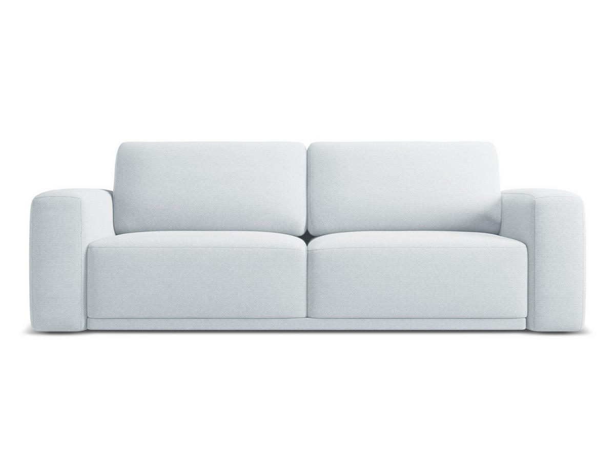 3-SITZER SOFA mit Schlaffunktion Chenille Stoff Blau - Blau/Schwarz, Kunststoff/Textil (242/91/100cm) - Makamii