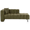CHAISELONGUE Samtstoff olivgrün linksseitig Lannils - Schwarz/Grün, Textil (156/67/76cm) - Beliani