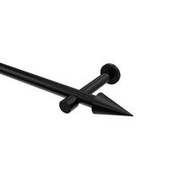 GARDINENSTANGEN-SET Prestige Savio 240 cm (geteilt in 2 x 120 cm), 1-läufig (ohne Ringe), 20 mm Ø Schwarz - Schwarz, Metall (240cm) - INTERDECO