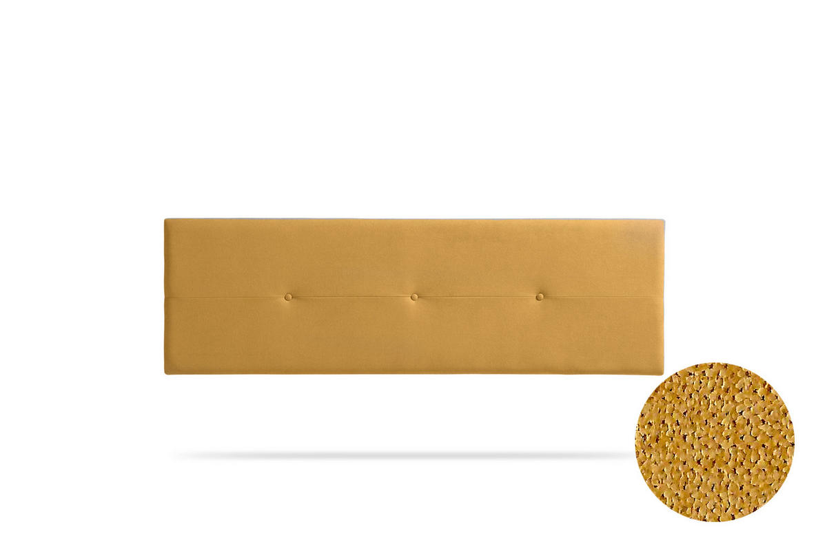 KOPFTEIL gepolstert NAPOLI Aqualine 115x50x5 cm - Senf - Moonia - Currygelb, Holz (115/5/50cm)