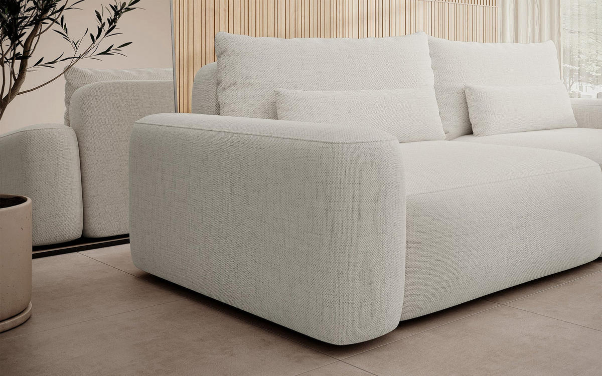 POHOVKA Carnos Krémová 3-místná - černá/krémová, textil/plast (257/82/105cm) - Selsey