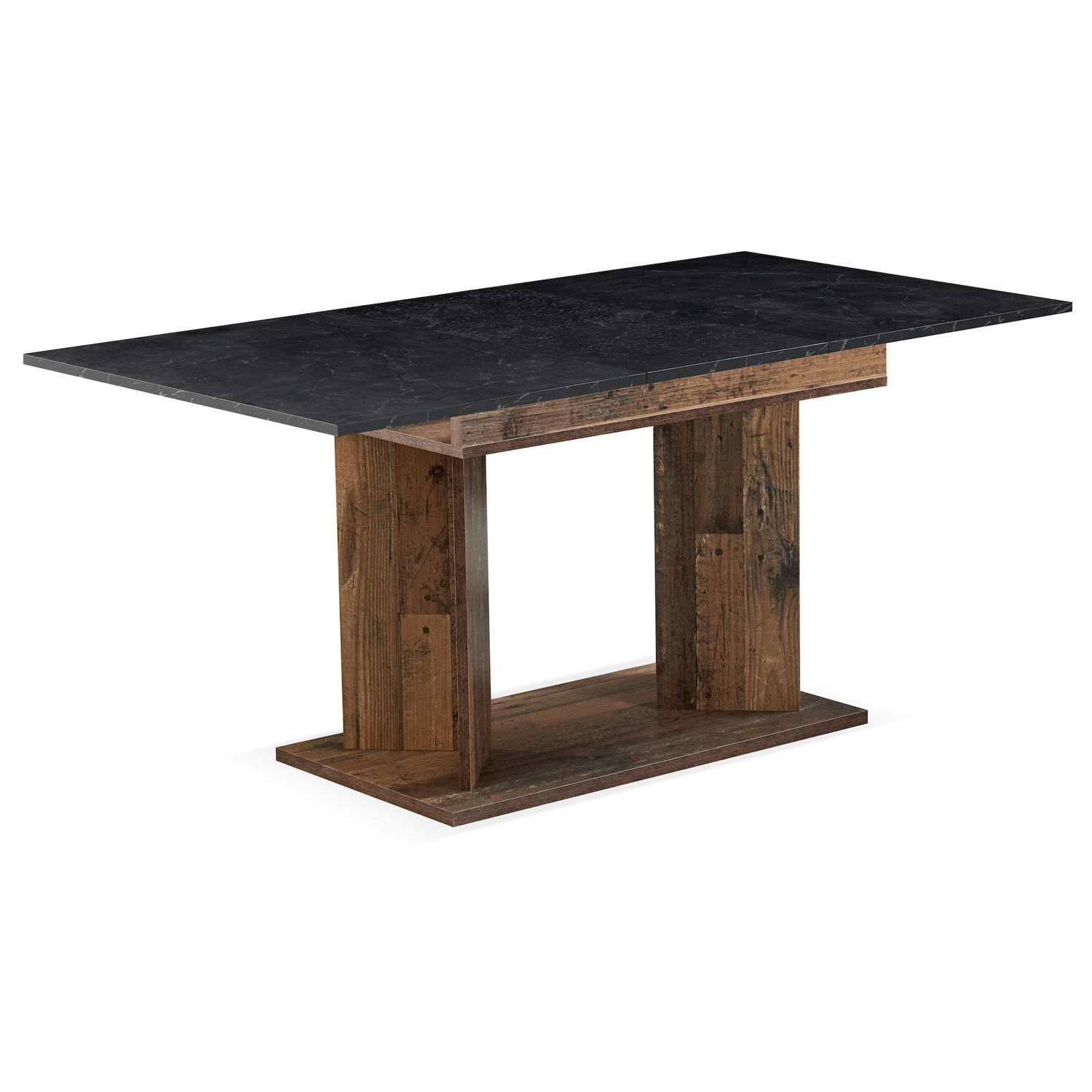 ESSTISCH VIVIAN 120-160/80/76 cm - Anthrazit/Sonoma Eiche, Holzwerkstoff (80/120/76cm) - B&D Home