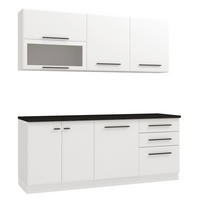 KÜCHENLEERBLOCK 200 cm Weiß - Schwarz/Weiß, Holz (200/206/60cm) - Homestyle4u