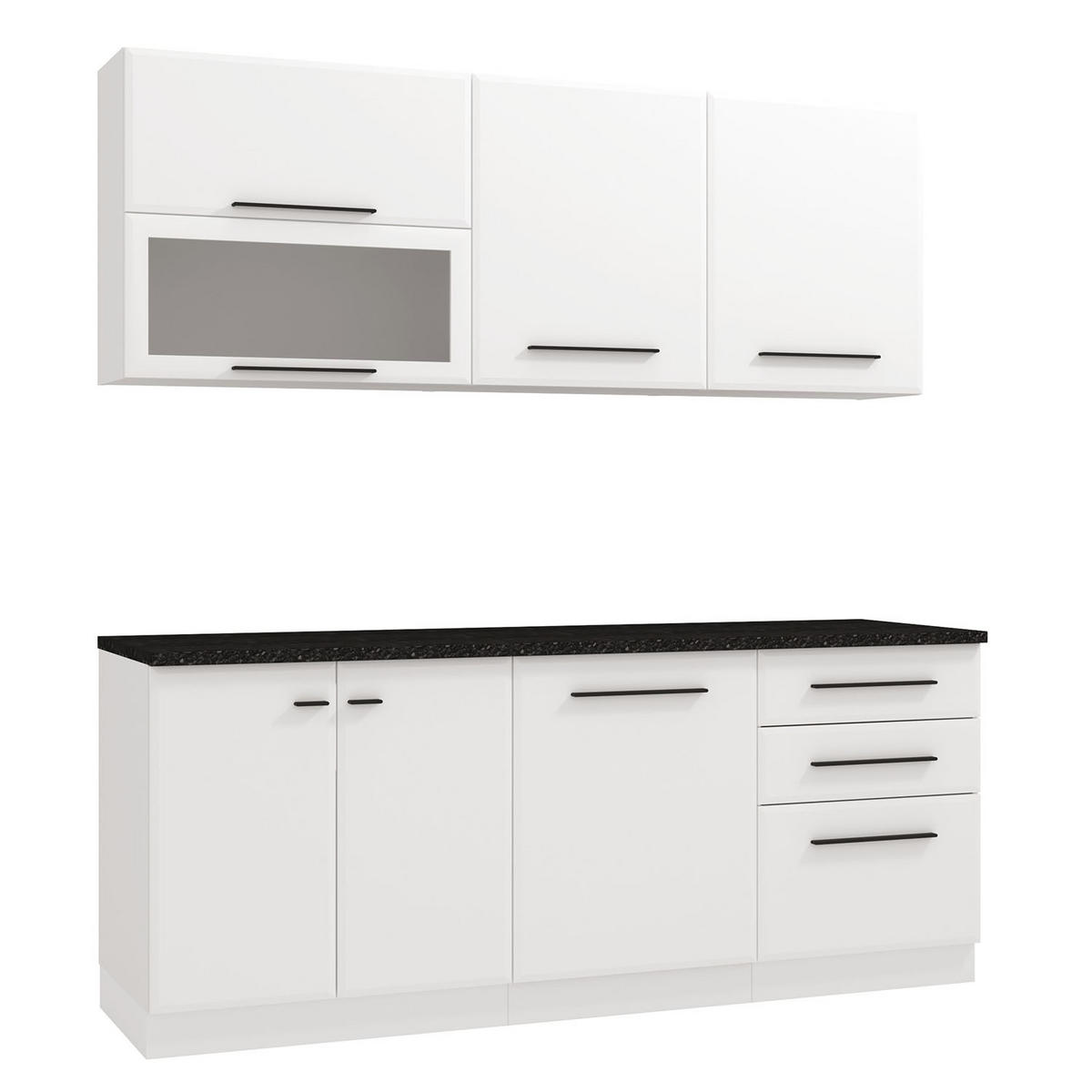 KÜCHENLEERBLOCK 200 cm Weiß - Schwarz/Weiß, Holz (200/206/60cm) - Homestyle4u