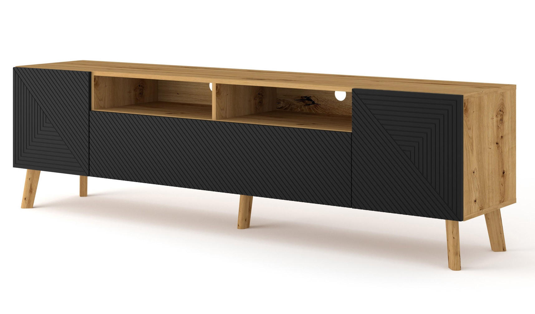 Raumhirsch Furniture TV Schwarz 195x56x42 cm