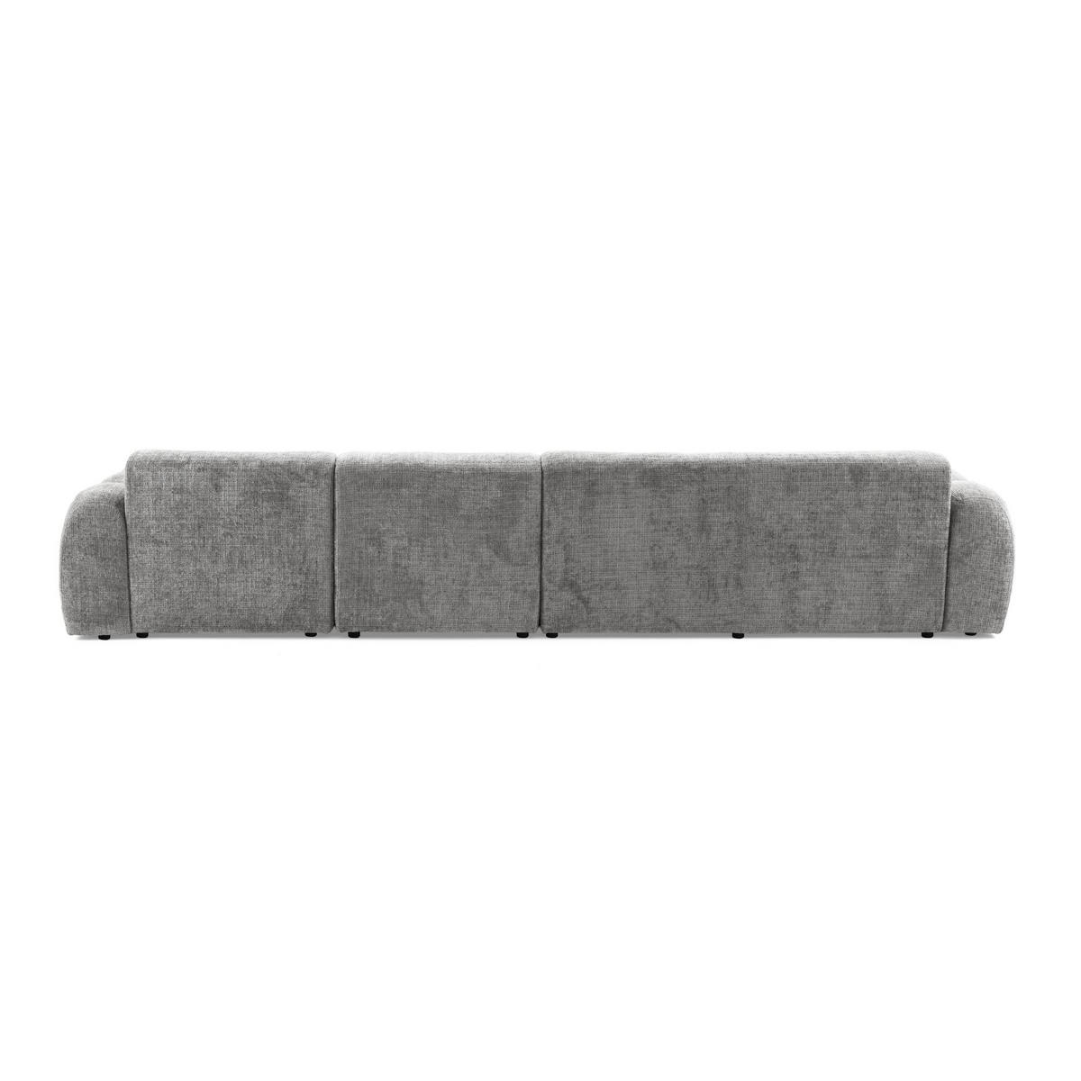 5-SITZER modulares Ecksofa VEER SET 2 Rechts, 175x379 cm, Chenille Webstoff Grau - Schwarz/Grau, Holz/Kunststoff (175/379cm) - Muffo