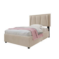 POLSTERBETT 90/200 cm Beige mit LED-Beleuchtung und 2 Schubladen - Beige, Holzwerkstoff (90/200cm) - Flora Grace