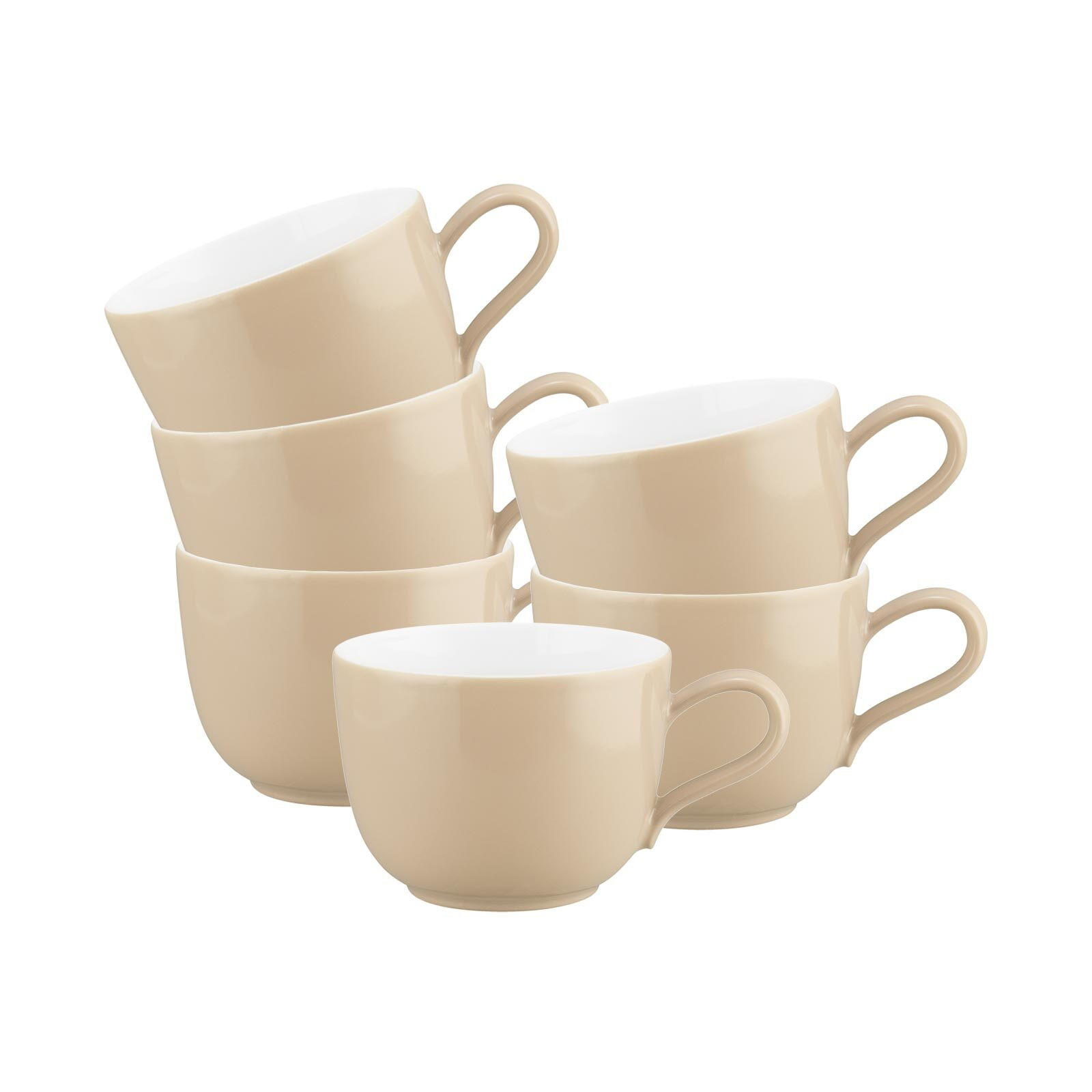 KAFFEETASSEN Liberty Pure Colors Dusty Beige 260 ml 6er Set - Beige, Keramik (0.26L) - Seltmann Weiden
