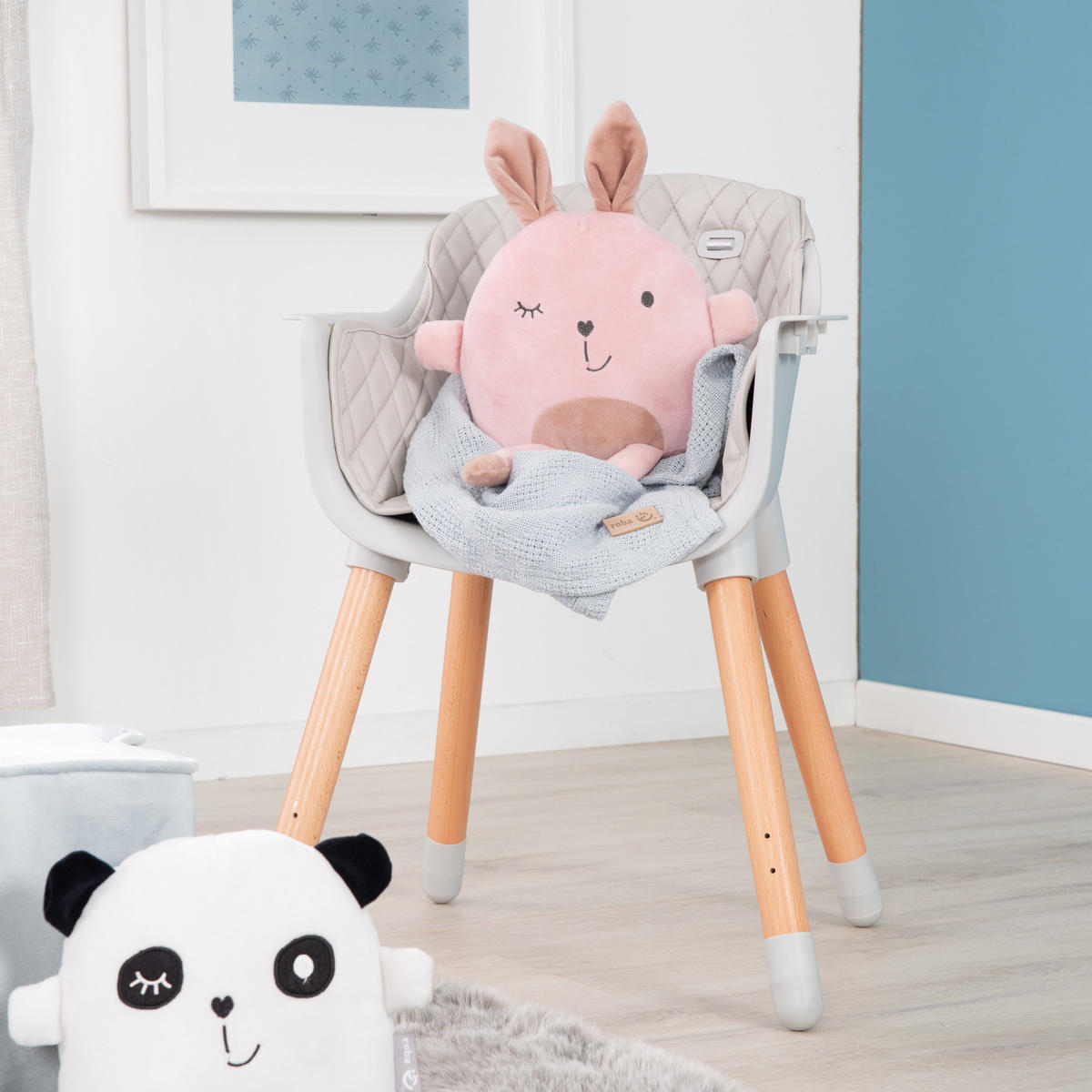 KINDERHOCHSTUHL Style Up Wood Grau - Grau, Holzwerkstoff/Textil (57/83.5/57cm) - Roba