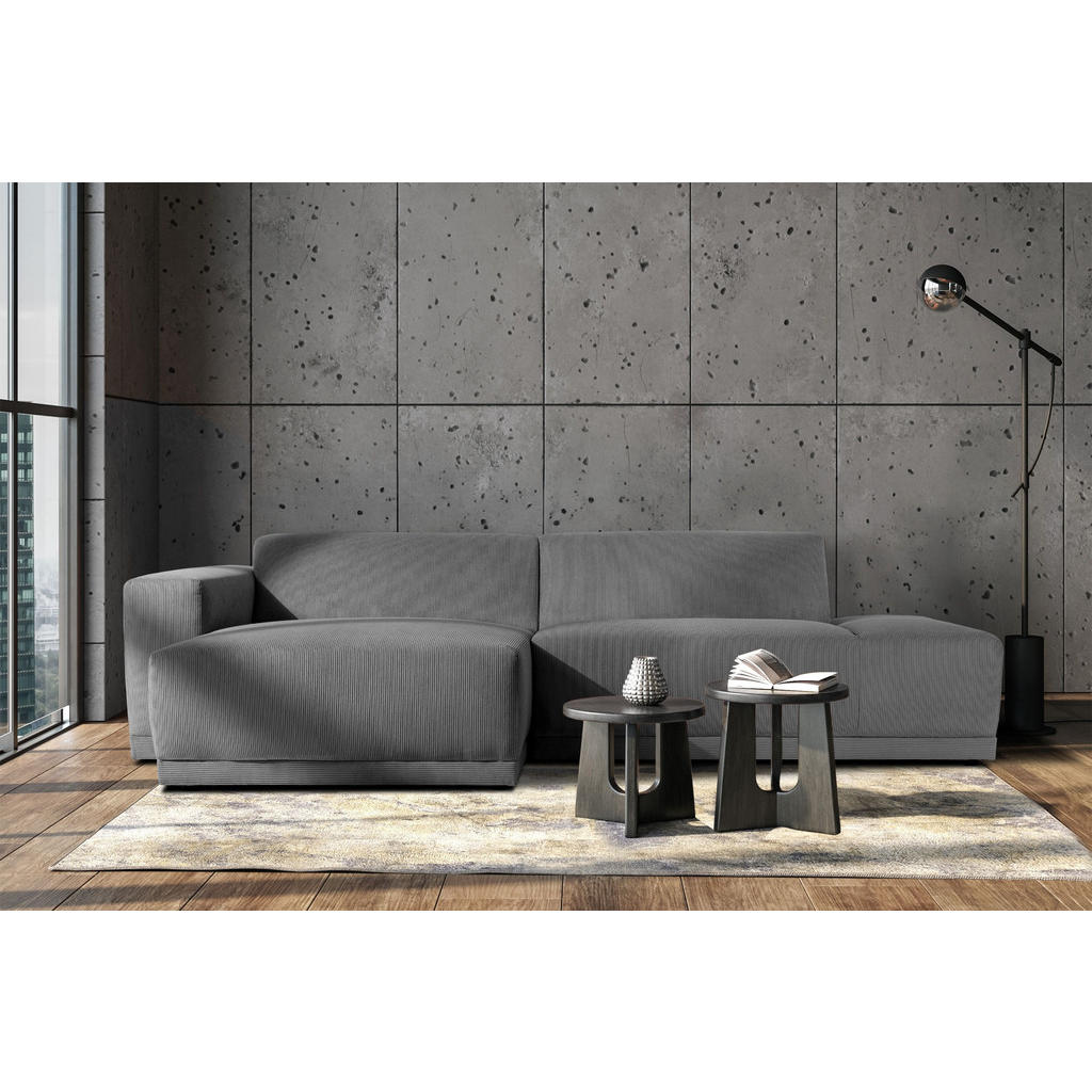Thumbnail - Konsimo® Ecksofa-Links, Grau, Textil, 5-Sitzer, L-Form,L-Form, 280x160 cm, Hergestellt in Europa, Made in Europe, Wohnzi...