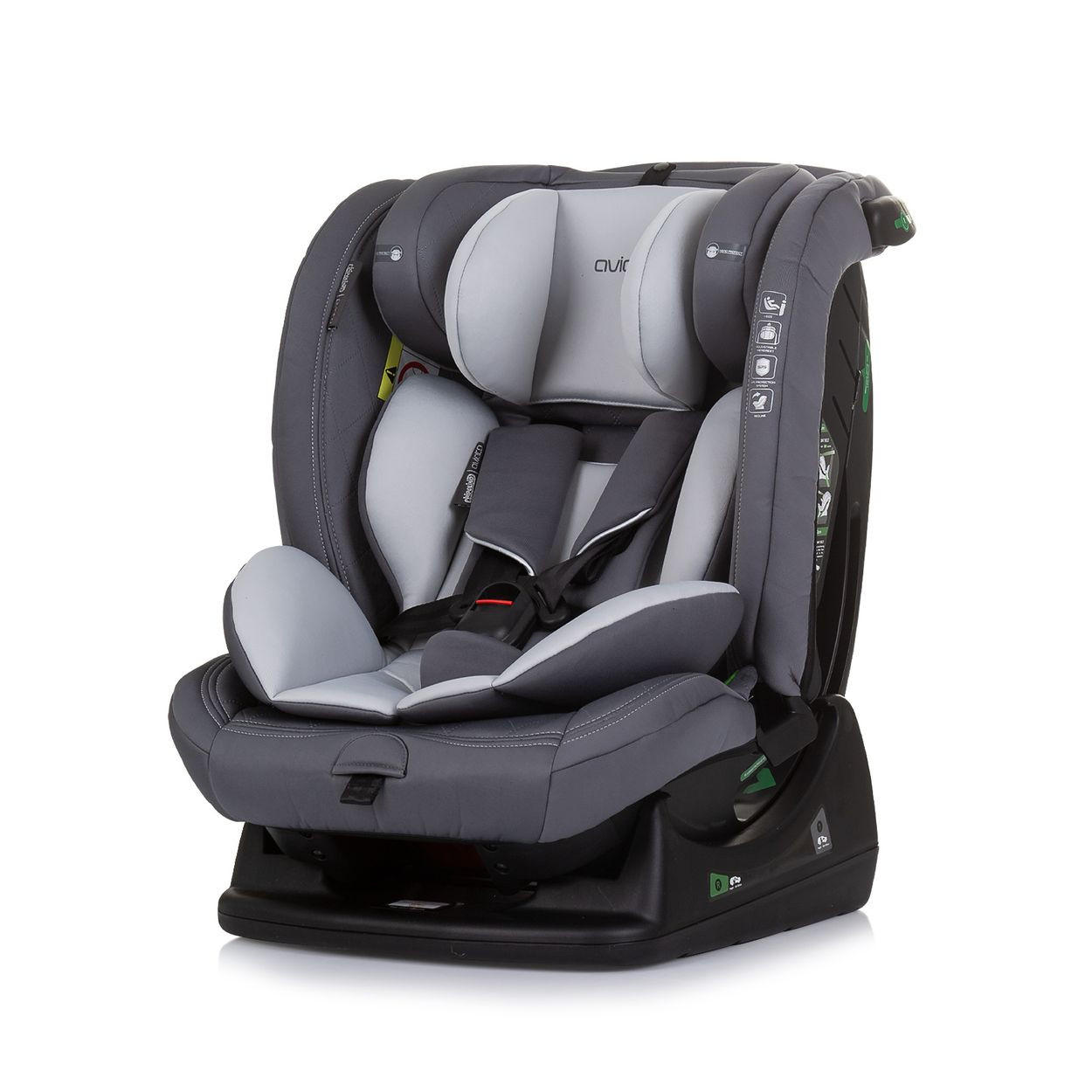 KINDERSITZ i-Size Aviato grau (40 - 150 cm) Gruppe 0/1/2/3, verstellbar - Grau, Kunststoff (44/58/51cm) - Chipolino